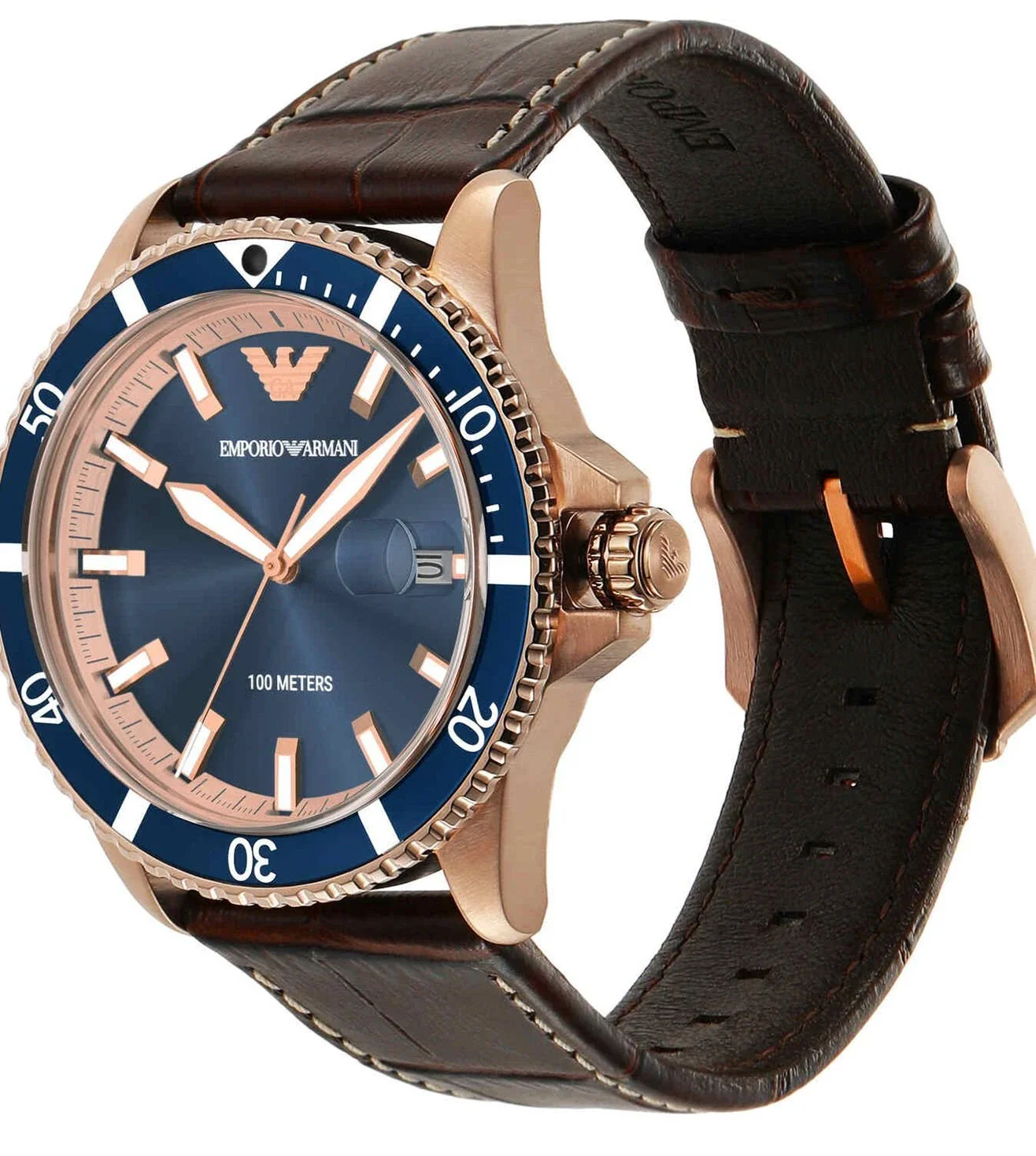 AR11556 Emporio Armani | Round Blue Dial 42mm Watch (Men) - Image 4