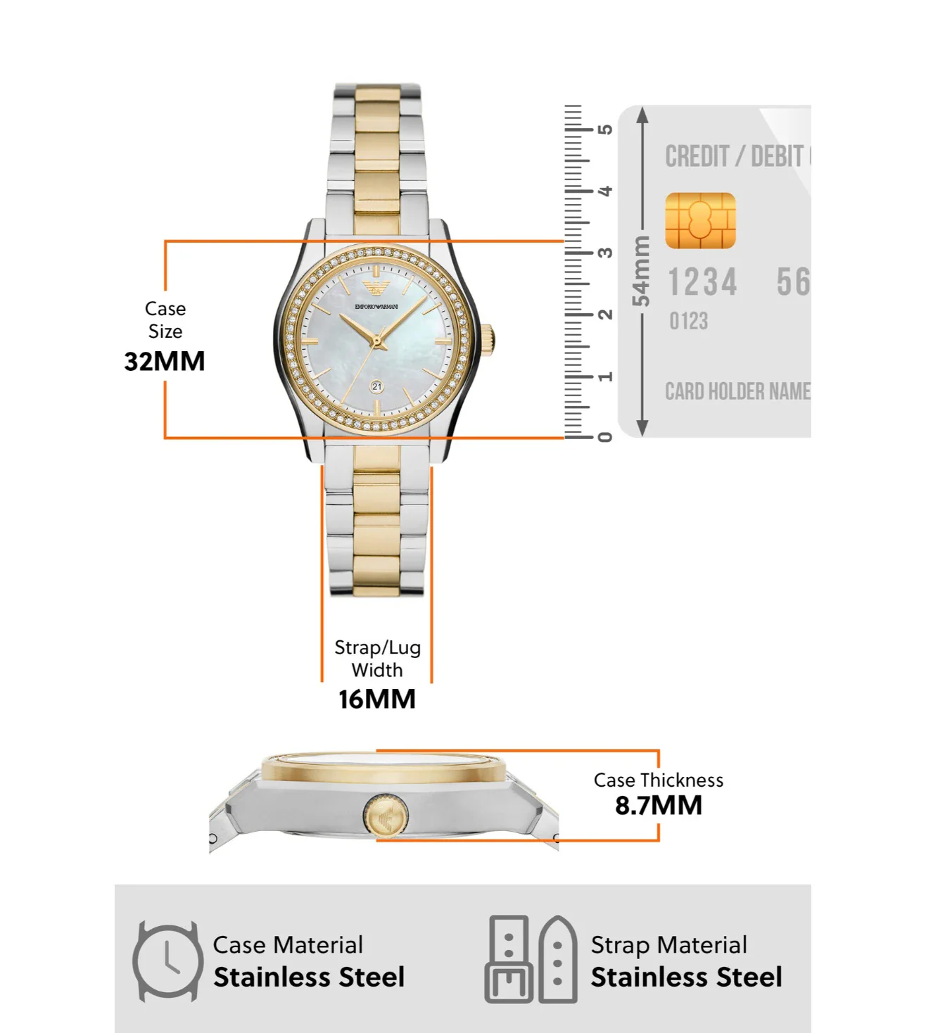 AR11559 Emporio Armani | Mother of Pearl Dial Analog Watch (Women) - Image 5