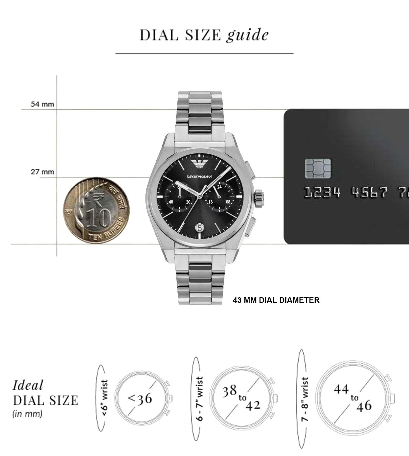 AR11560 Emporio Armani | Black Dial St Steel Analog Watch (Men) - Image 8