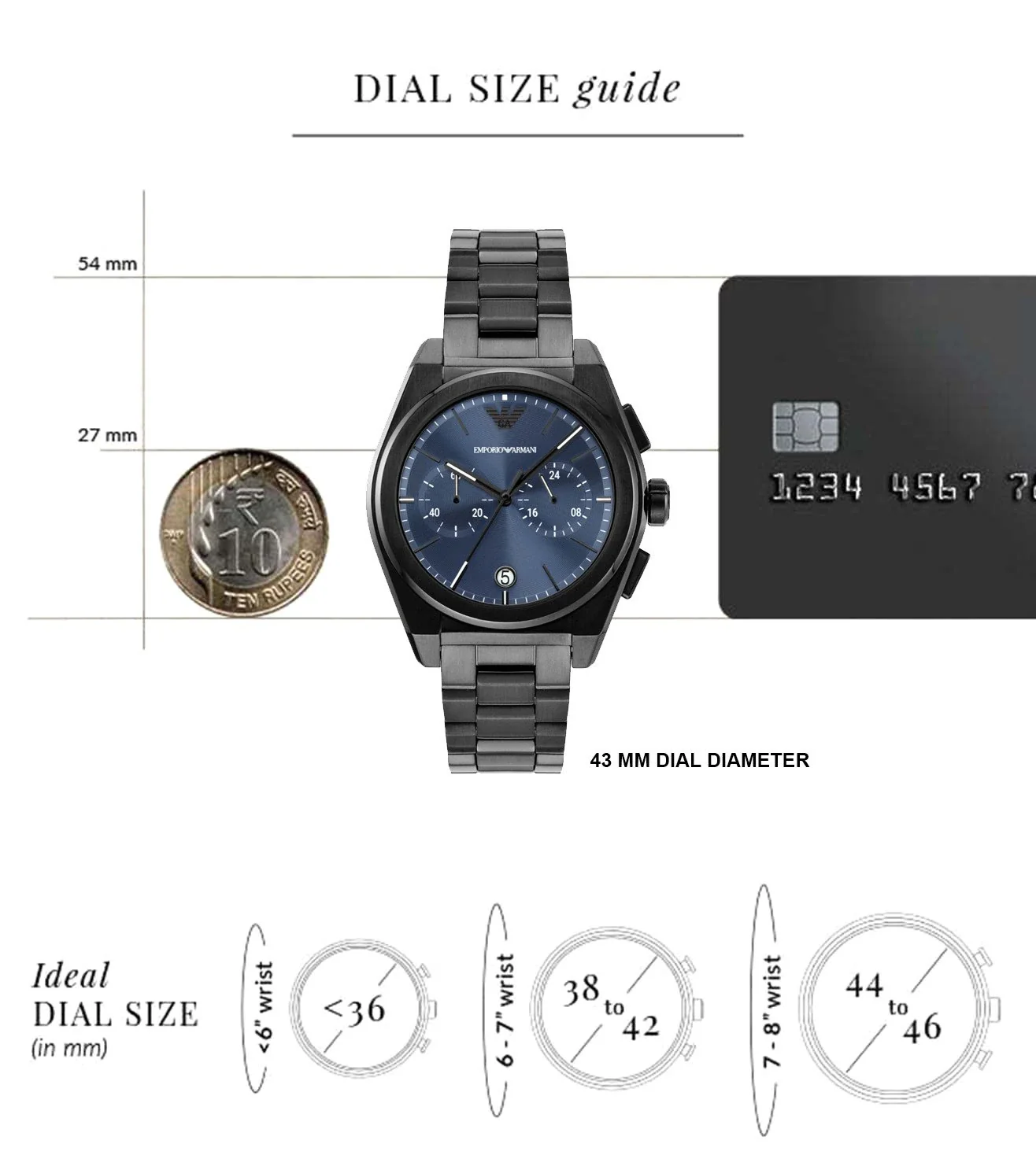 AR11561 Emporio Armani | Blue Dial St Steel Analog Watch (Men) - Image 8