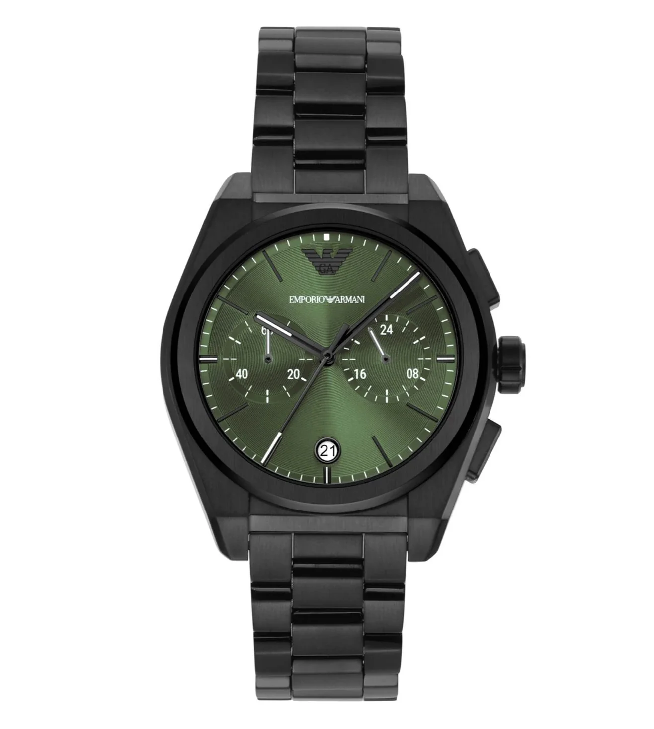 AR11562 Emporio Armani | Green Dial St Steel Chronograph Watch (Men)