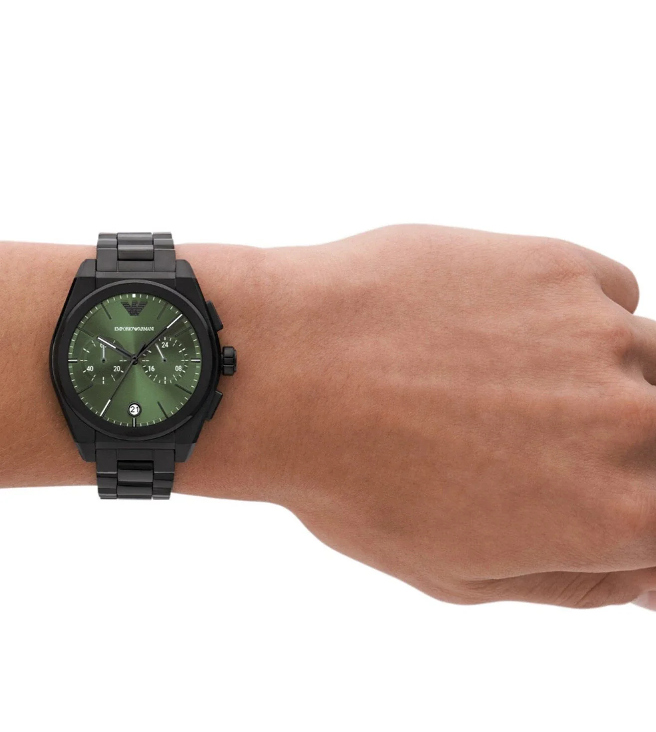 AR11562 Emporio Armani | Green Dial St Steel Chronograph Watch (Men) - Image 6