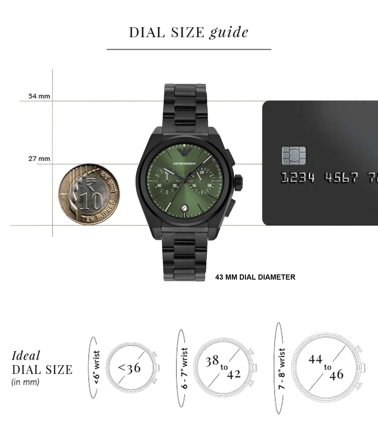 AR11562 Emporio Armani | Green Dial St Steel Chronograph Watch (Men) - Image 8