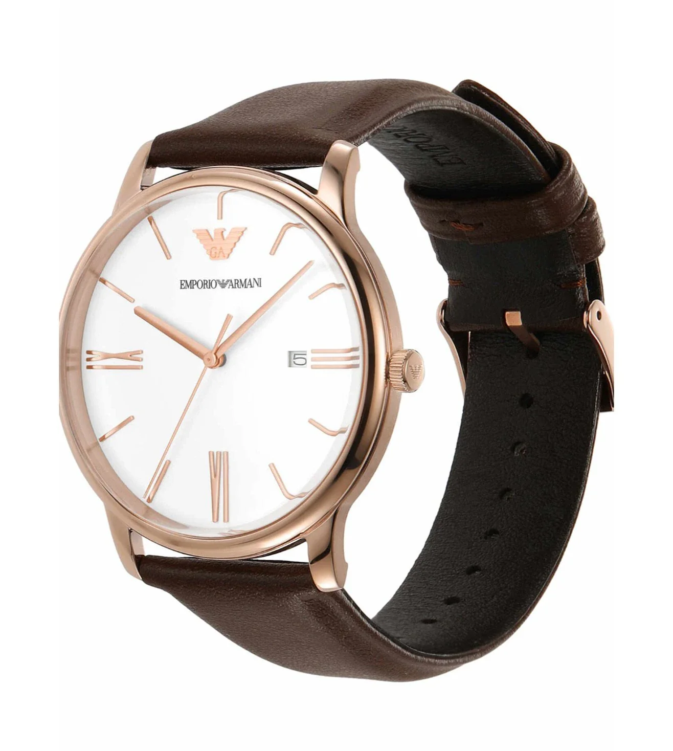 AR11572 Emporio Armani | White Dial Leather Strap Analog Watch (Men) - Image 3