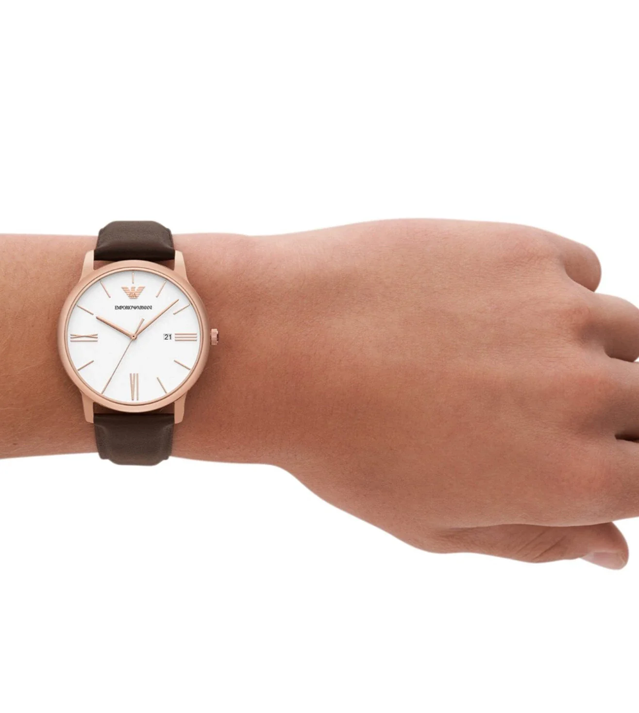 AR11572 Emporio Armani | White Dial Leather Strap Analog Watch (Men) - Image 7