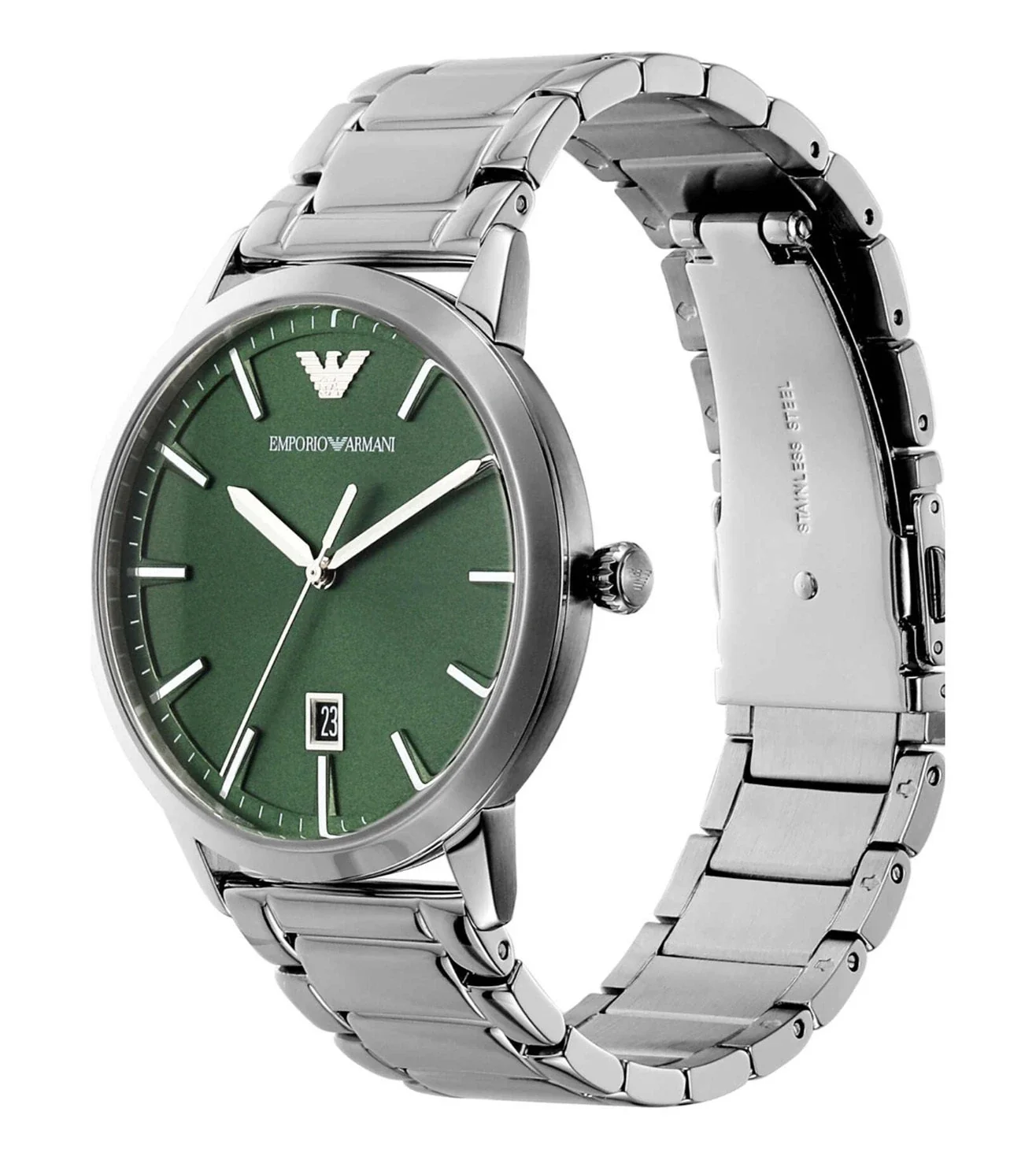 AR11575 Emporio Armani | Green Round Dial St Steel Analog Watch (Men) - Image 2