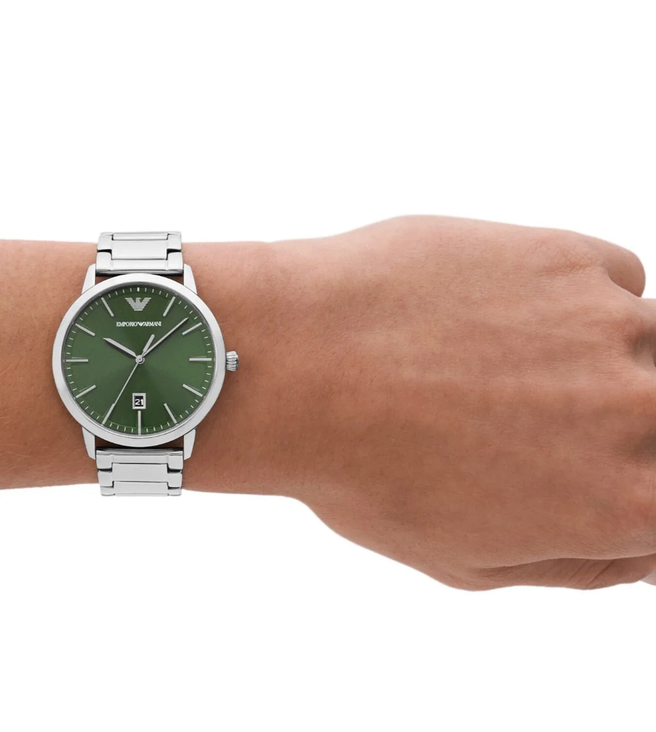 AR11575 Emporio Armani | Green Round Dial St Steel Analog Watch (Men) - Image 6
