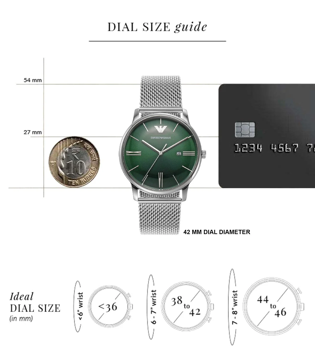 AR11578 Emporio Armani | Green Dial 42mm Minimalist Analog Watch (Men) - Image 7