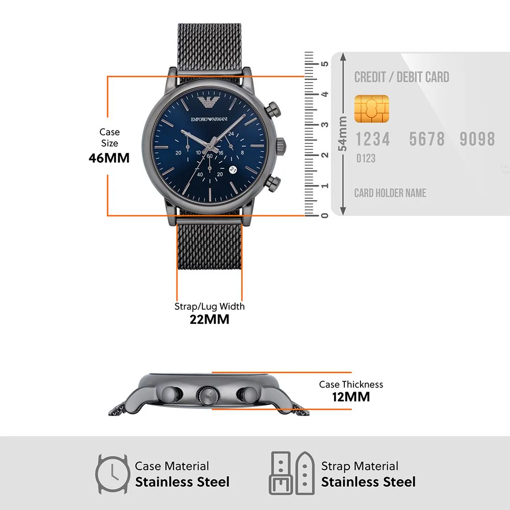AR1979 Emporio Armani | Luigi Chronograph Analog Watch for Men - Image 3