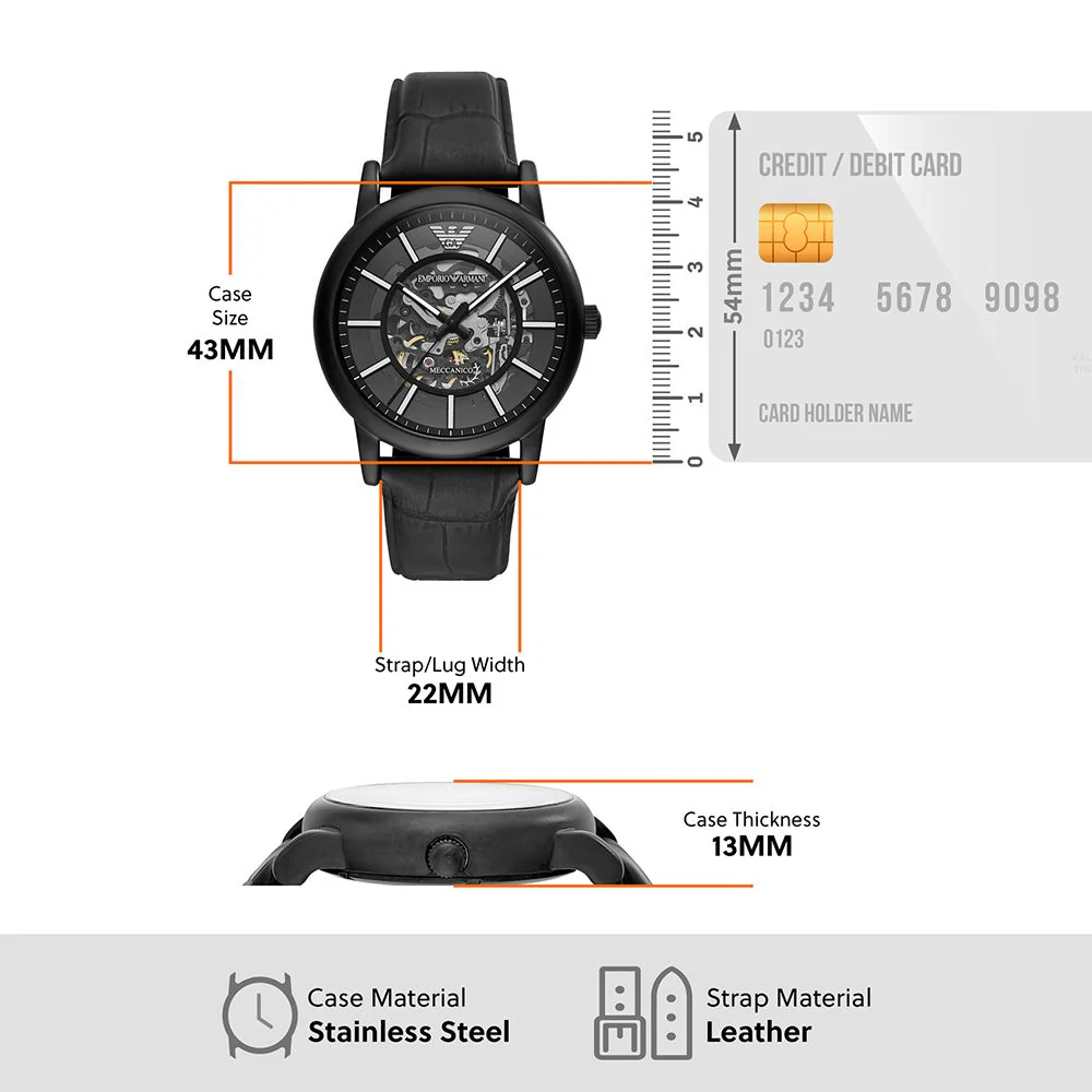 AR60008 Emporio Armani | Luigi Black Dial Analog Watch (Men) - Image 4