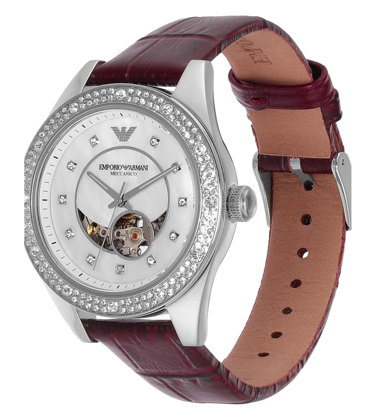 AR60075 EMPORIO ARMANI | Leo Automatic White Dial Watch (Women) - Image 3