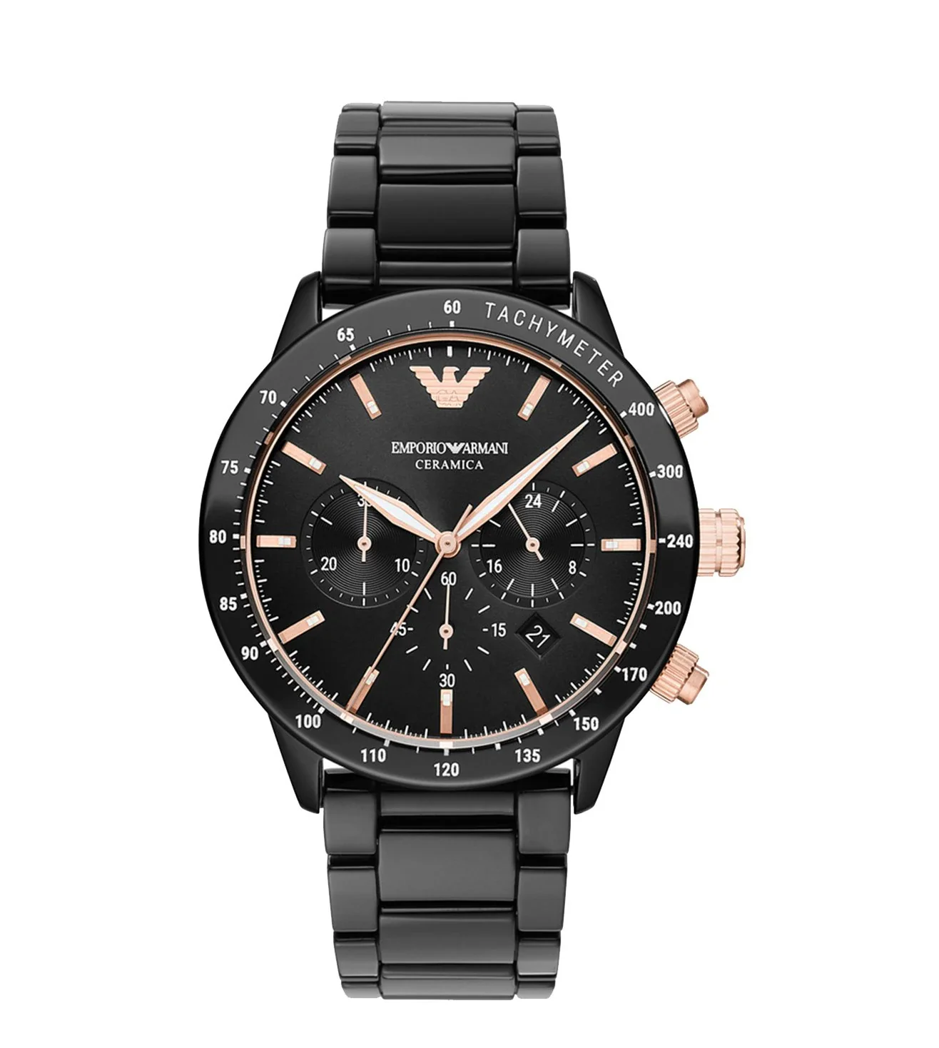 AR70002 EMPORIO ARMANI | Mario Black Dial 43mm Watch (Men)