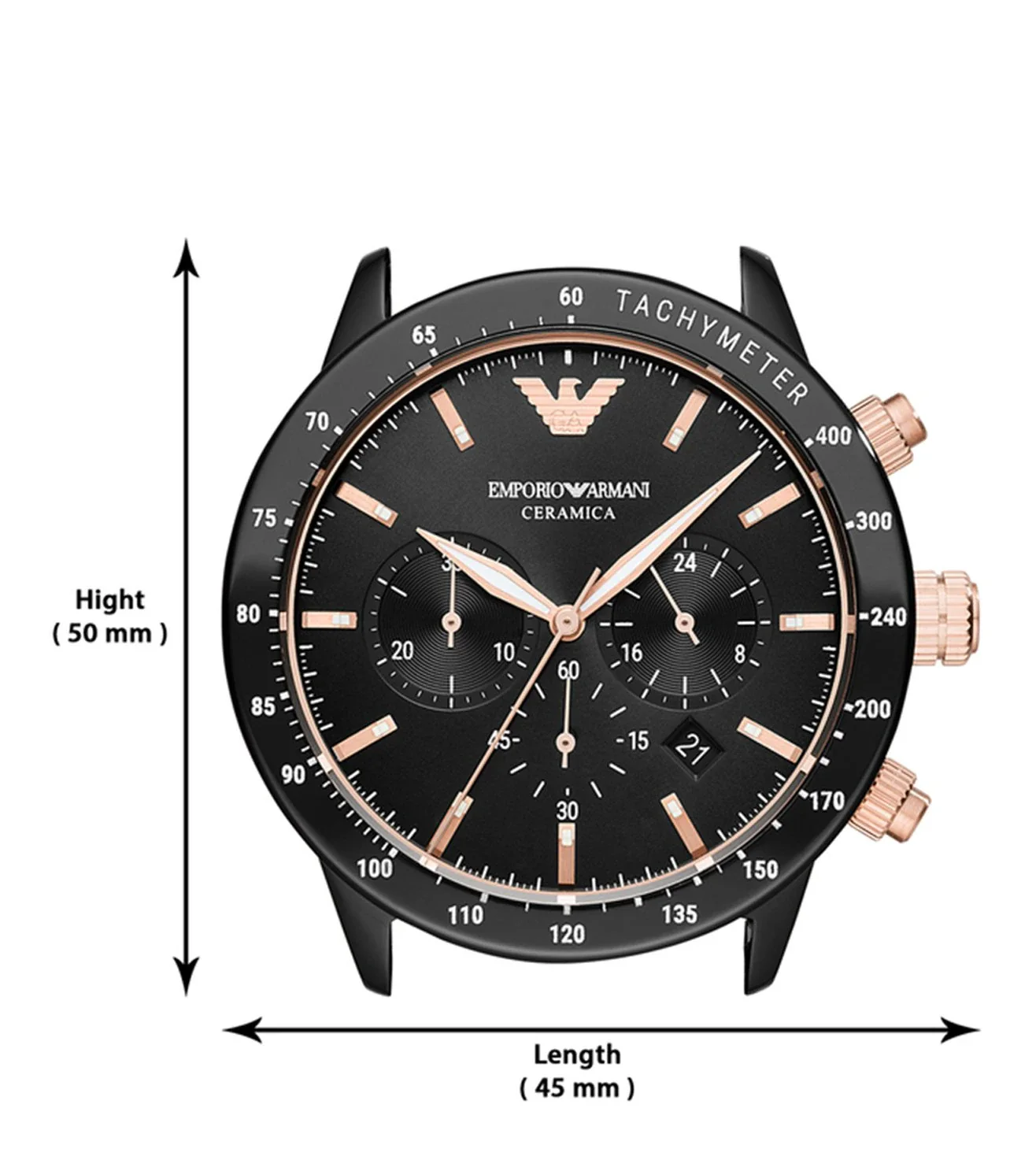 AR70002 EMPORIO ARMANI | Mario Black Dial 43mm Watch (Men) - Image 6