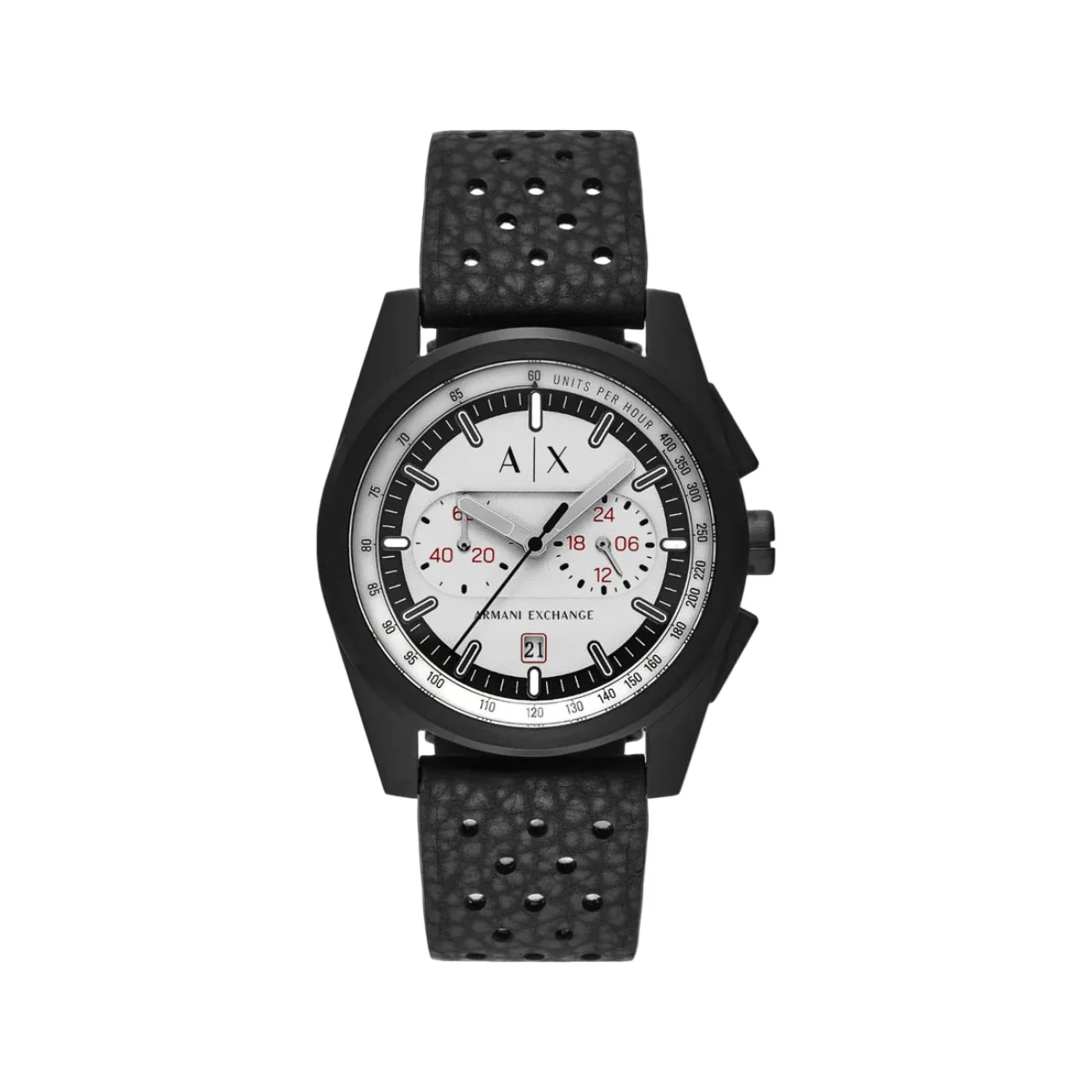 Armani Exchange Quartz Grey Dial Chronograph Rubber Strap Men Watch AX2865