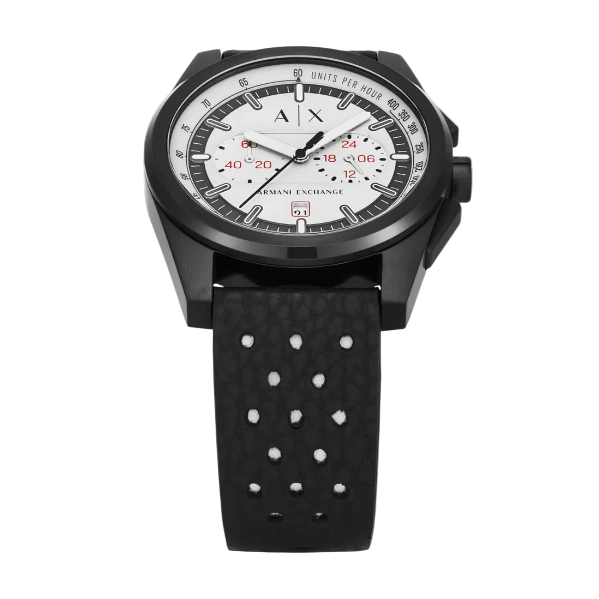 Armani Exchange Quartz Grey Dial Chronograph Rubber Strap Men Watch AX2865 - Image 2