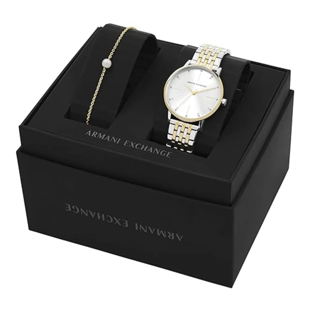Armani Exchange Two-tone three-hand Men's Watch With bracelet AX7156SET - Image 6