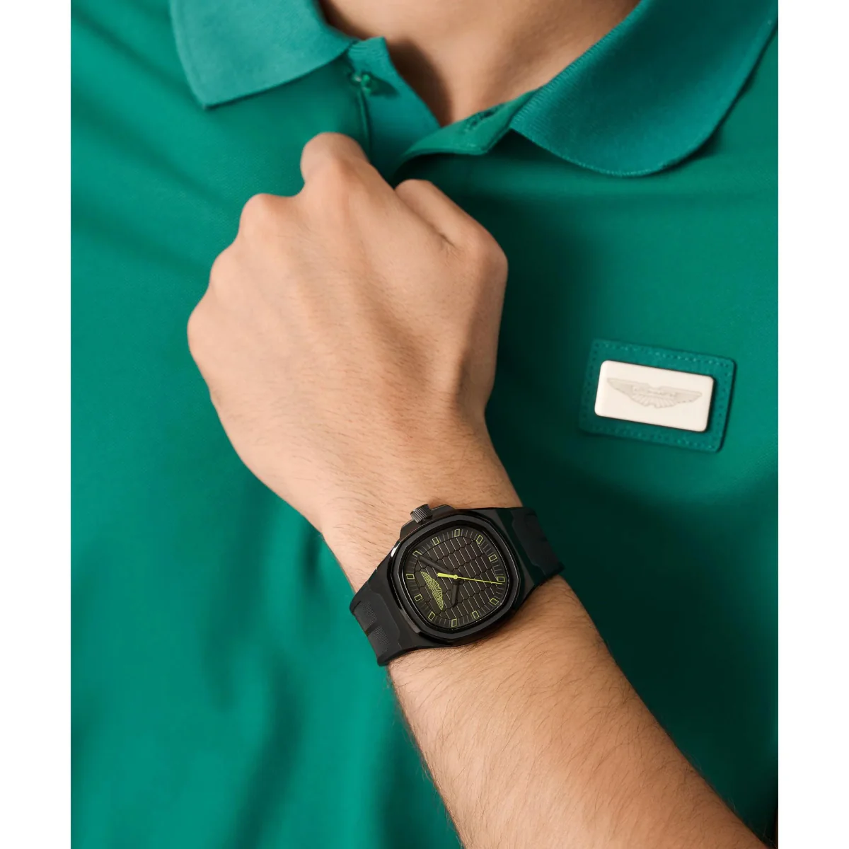 Aston Martin Green Square Dial Analog Watch For Men MTIG1F5033E - Image 2