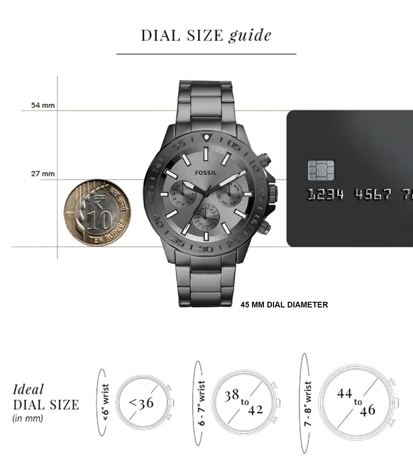 BQ2491 FOSSIL | Bannon Smoke Chrono Grey Dial Watch (Men) - Image 4