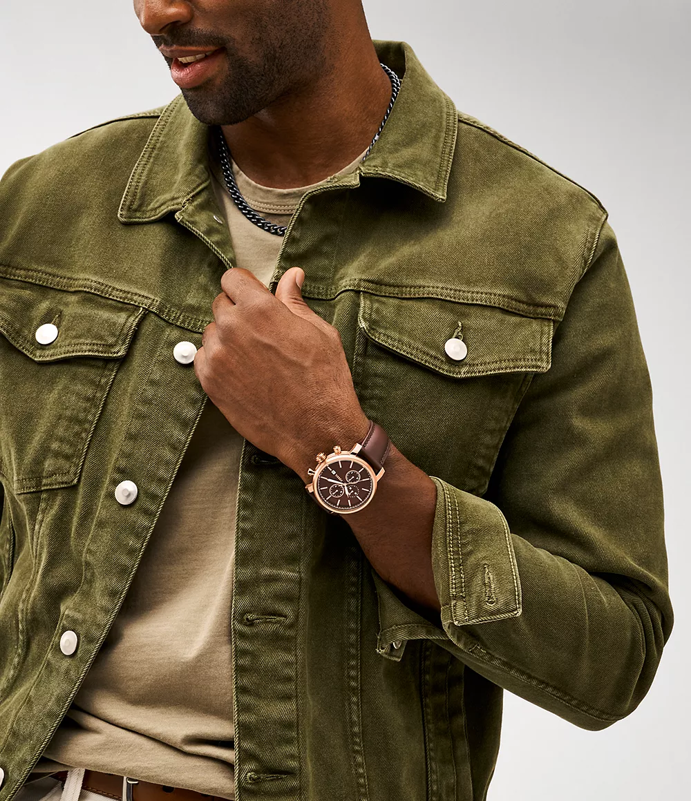 BQ2877 Fossil | Rhett Multifunction Brown Leather Watch (Men) - Image 4