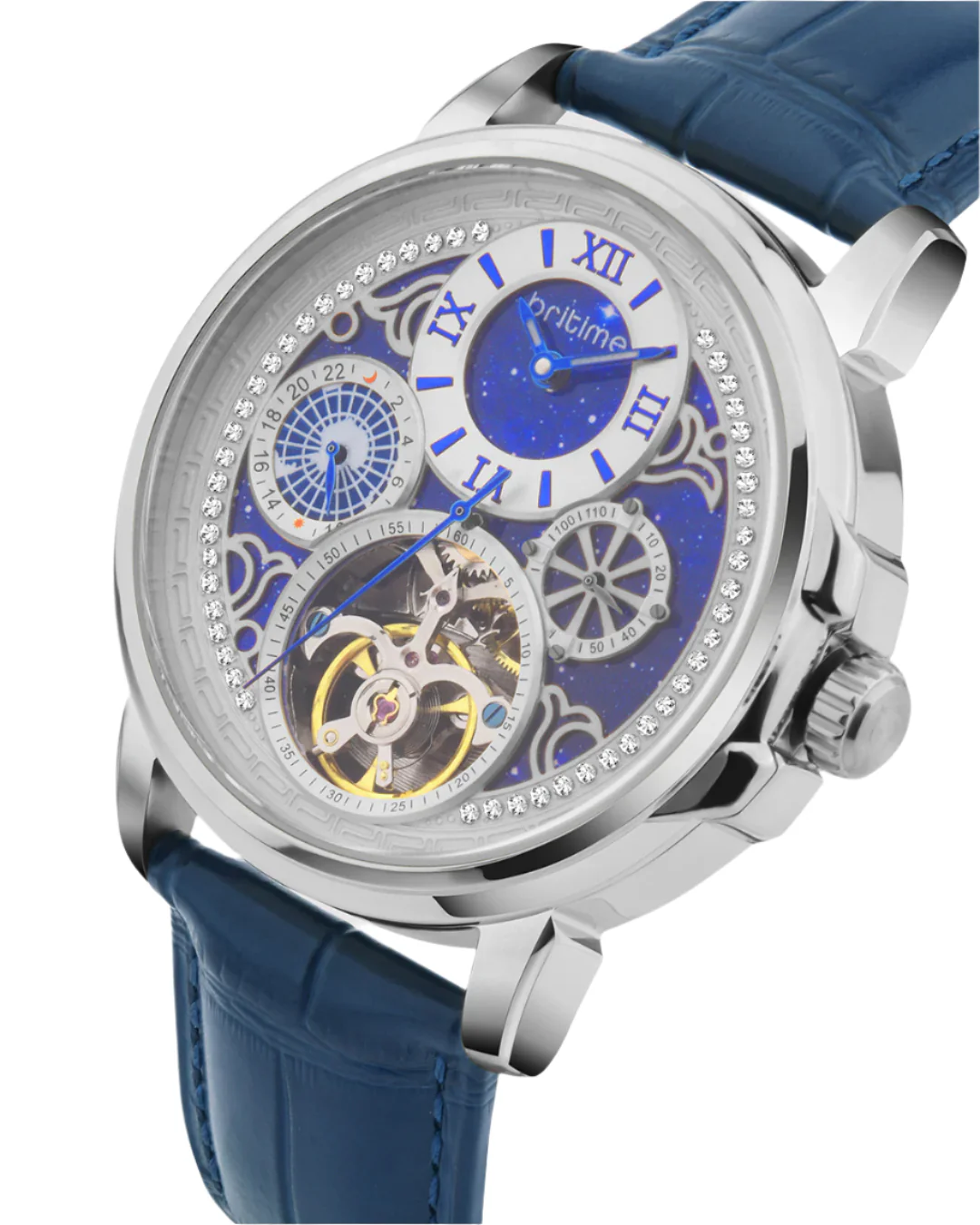 Britime Aquatica Blue Dial With Leather Strep Multifunction Automatic Men's Watch - 274-L10507 - Image 2