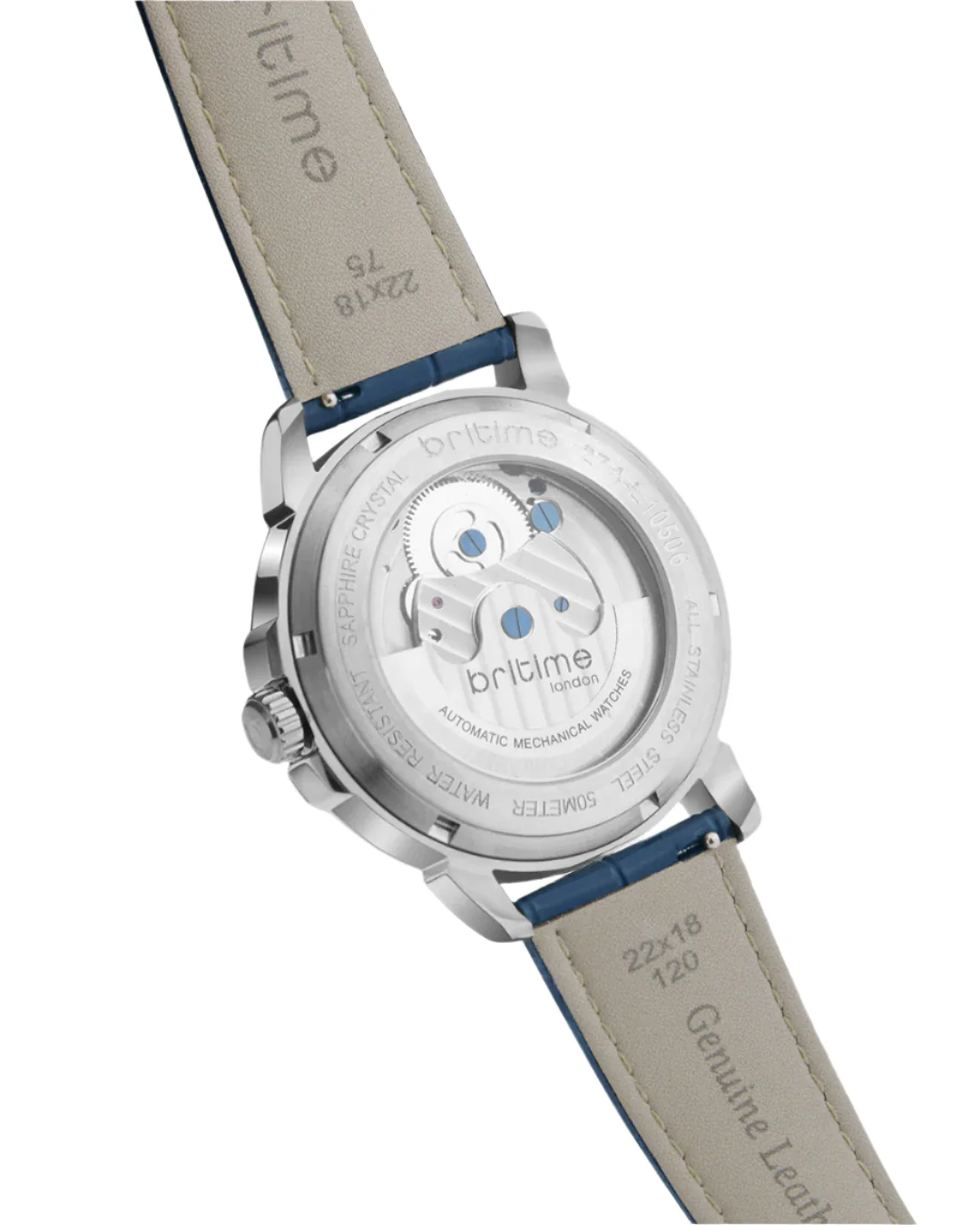 Britime Aquatica Blue Dial With Leather Strep Multifunction Automatic Men's Watch - 274-L10507 - Image 3