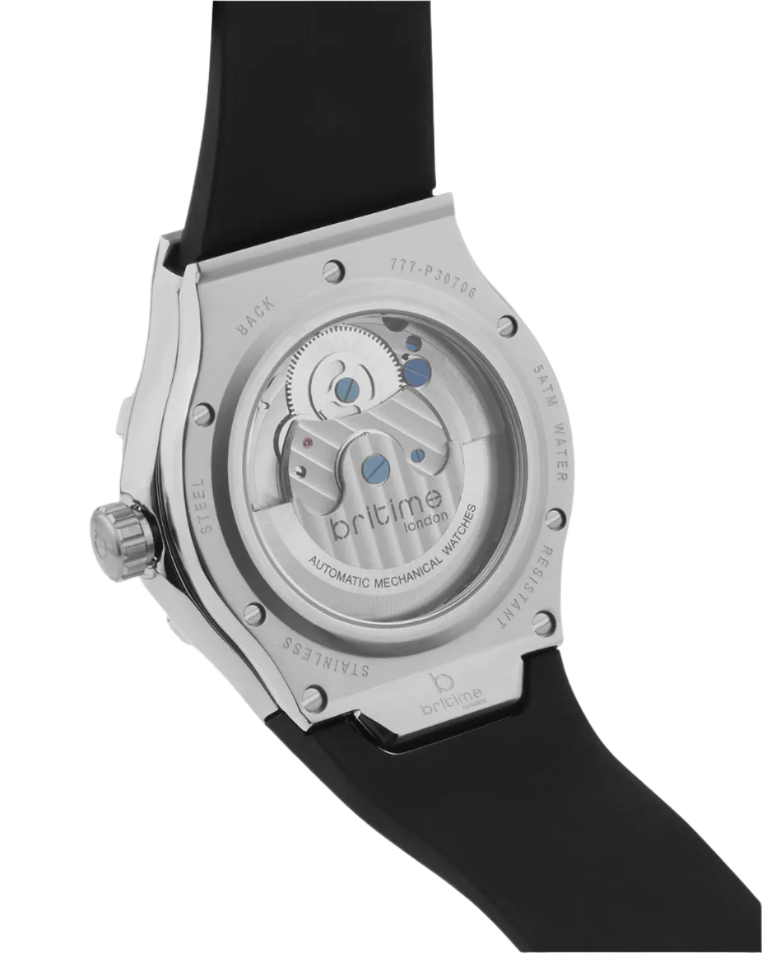 Britime Asteroid Silver Dial Multifunction Silicon Automatic  Men's Watch - 777-P10306 - Image 3