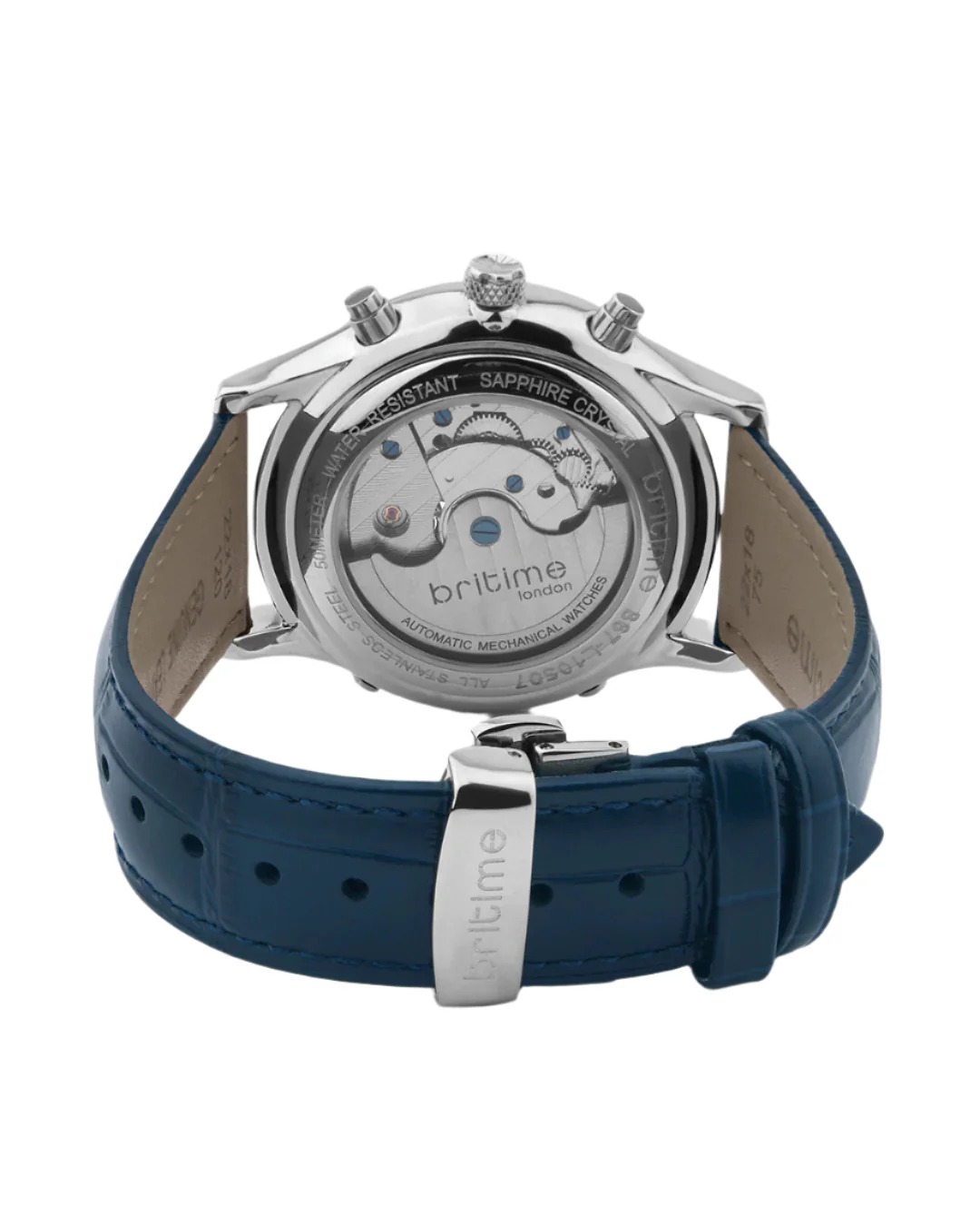 Britime Celestial Blue Dial With Leather Strep Multifunction Automatic Men's Watch - 867-L10507 - Image 4