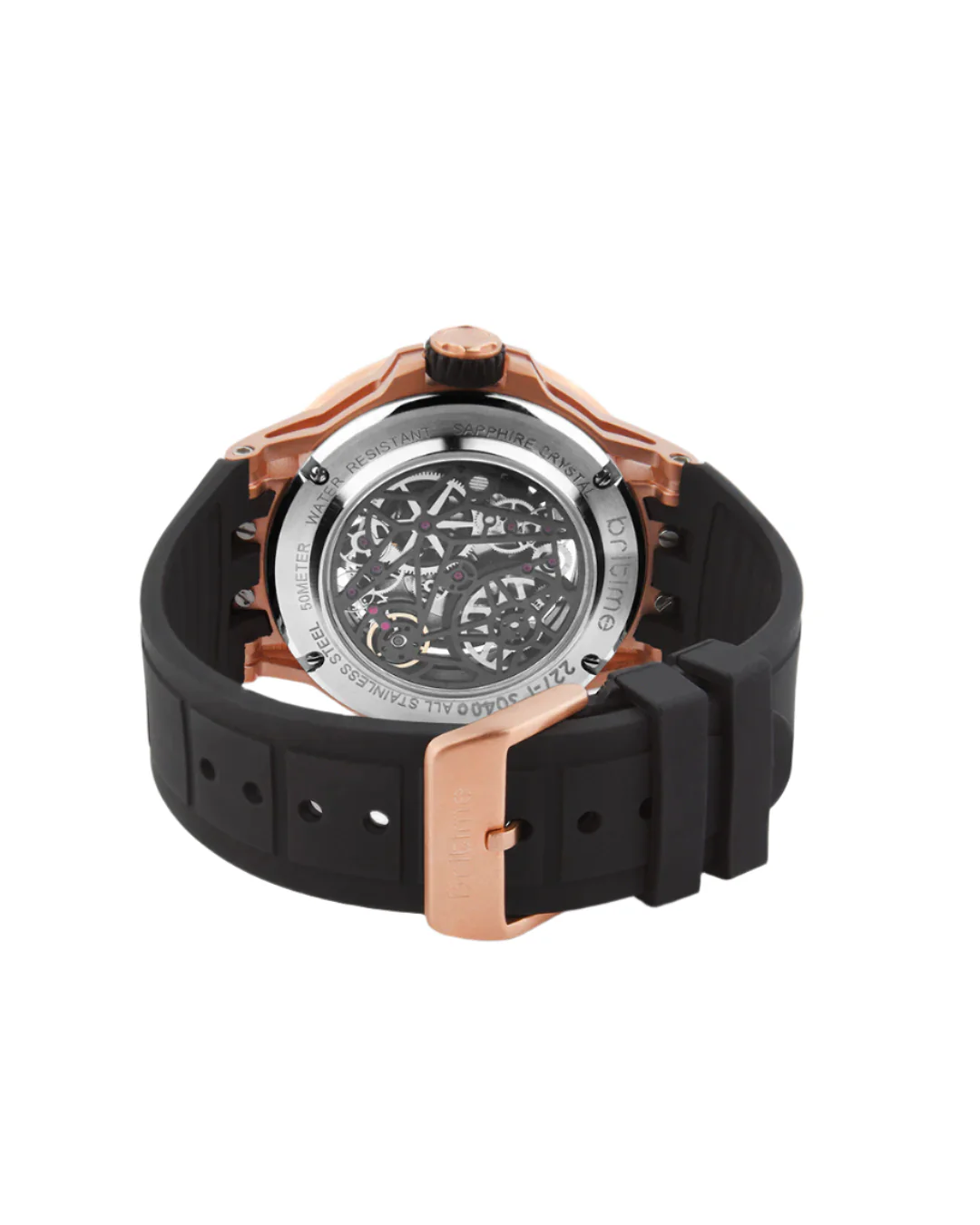 Britime Crescent Black Dial With Silicon Strep Multifunction Automatic Men's Watch - 227-P40406 - Image 4