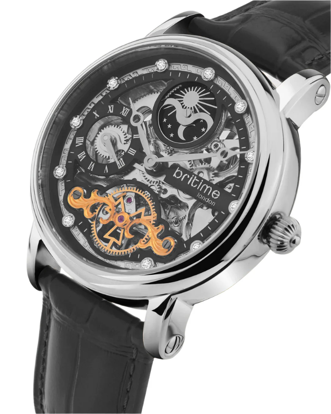 Britime Crist Automatic Black Dial Multifunction Men Watch 641-L10406 - Image 2