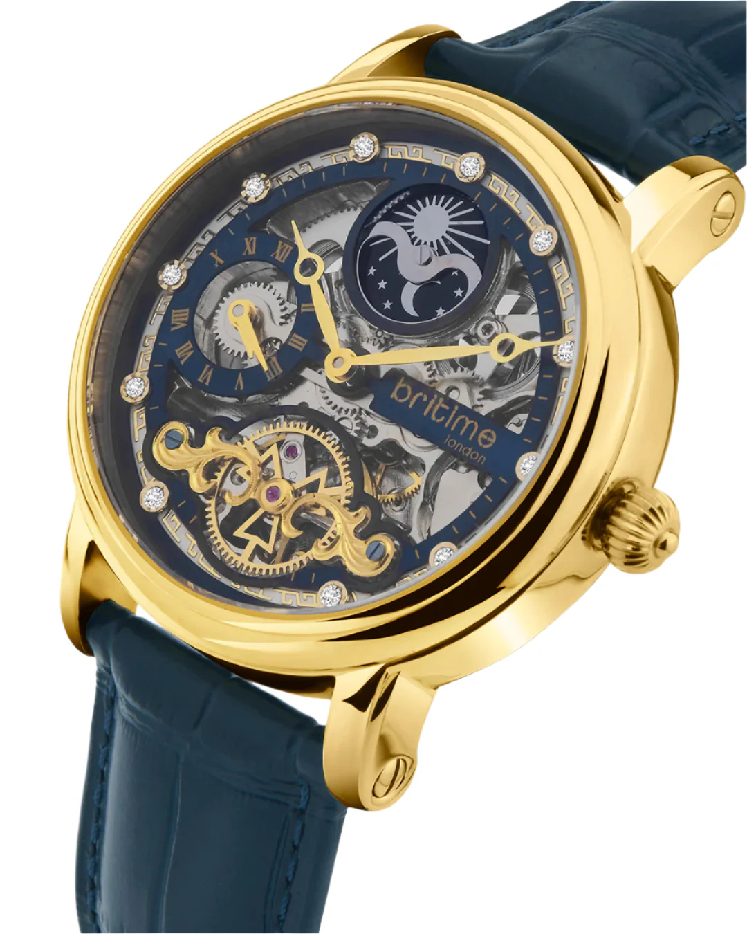 Britime Crist Blue Dial Leather Bracelet Style Straps Analogue Automatic Watch 641-L20507 - Image 2