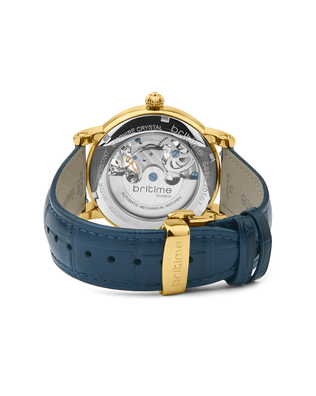Britime Crist Blue Dial Leather Bracelet Style Straps Analogue Automatic Watch 641-L20507 - Image 4