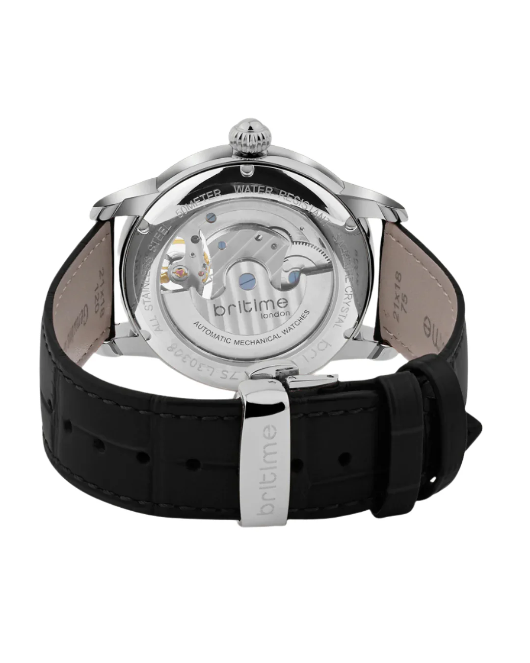 Britime Eclipse Silver Dial With Leather Strap Automatic Watch 675-L10306 - Image 3