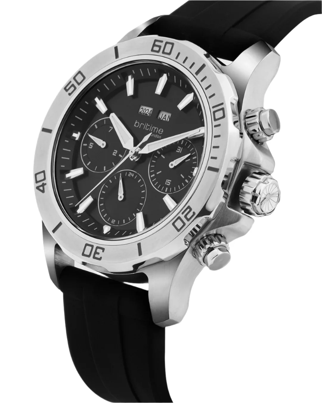 Britime Equinox Men Automatic Black Dial Multi-Function Leather Watch 562-P10406 - Image 2