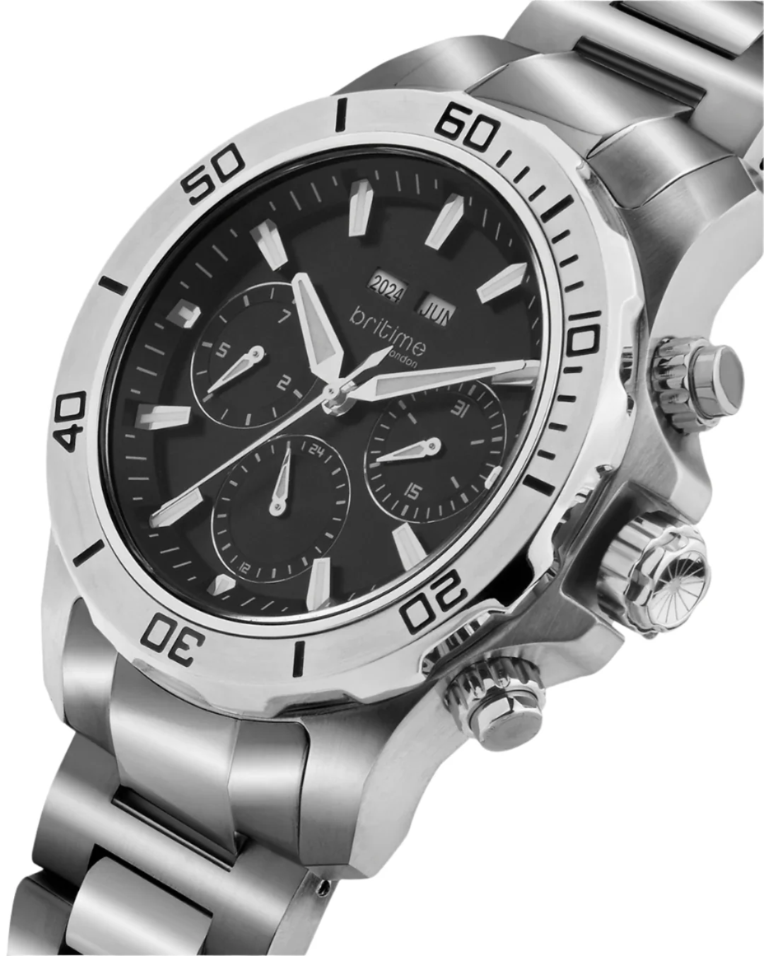 Britime Equinox Men Automatic Black Dial Multi-Function Stainless steel Watch 562-M10401 - Image 2