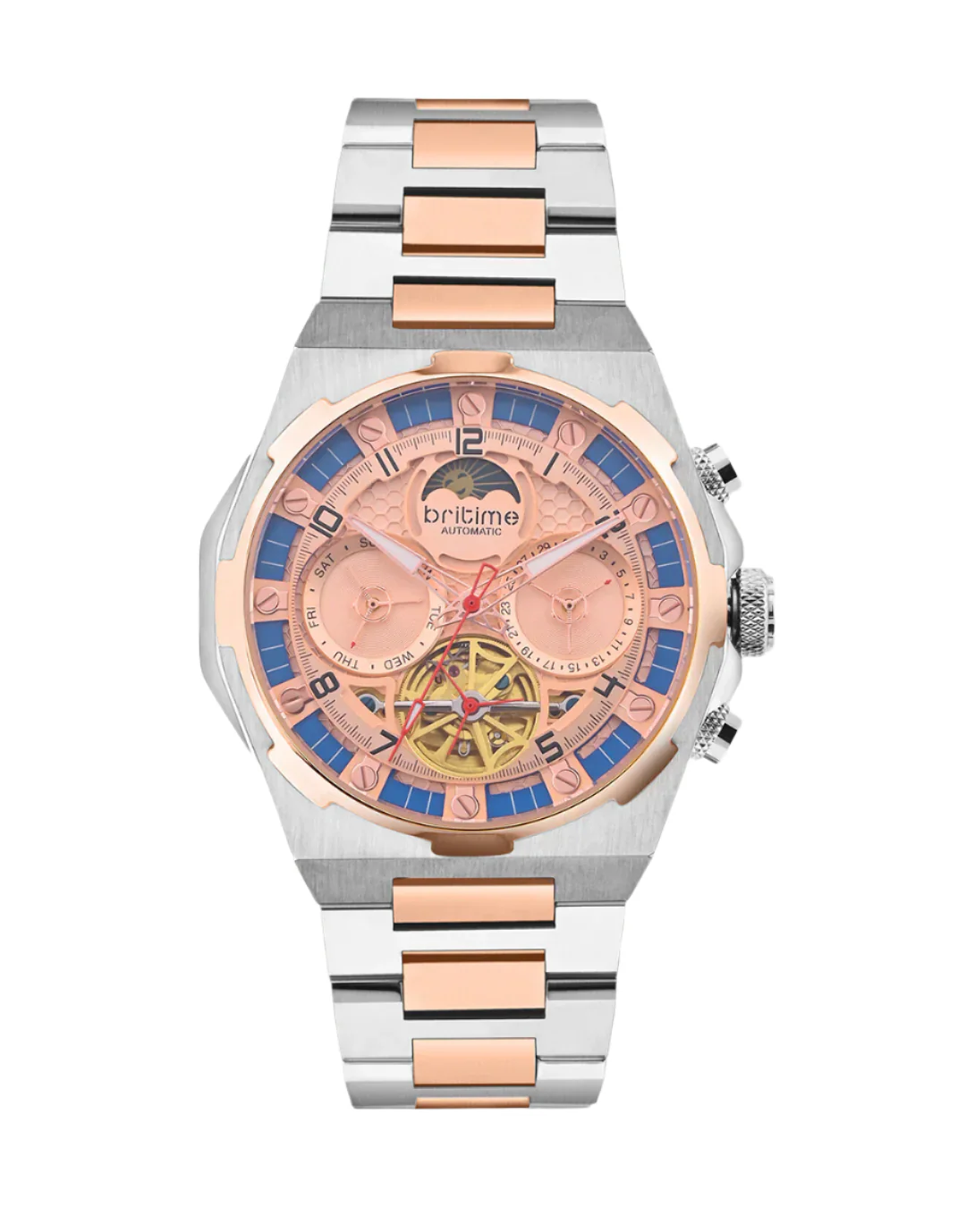 Britime Taurus Rose Gold Dial Multifunction Analog Men's Watch - 489-M30705