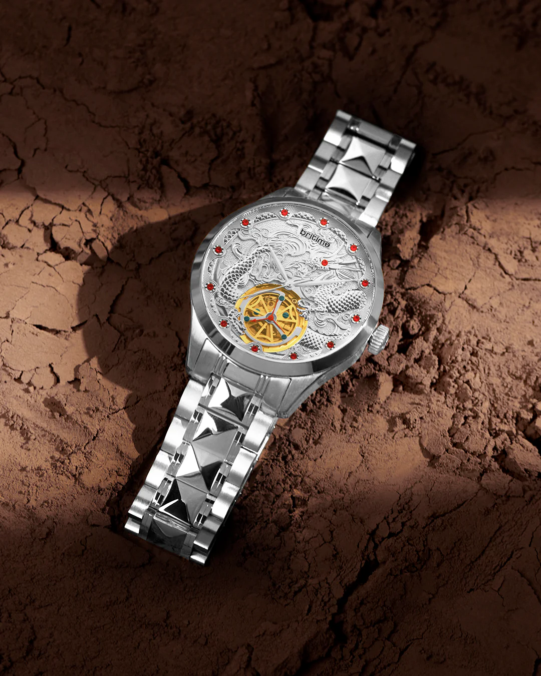 Britime Python Silver Dial Multifunction Automatic Men's Watch - 359-M10301 - Image 5
