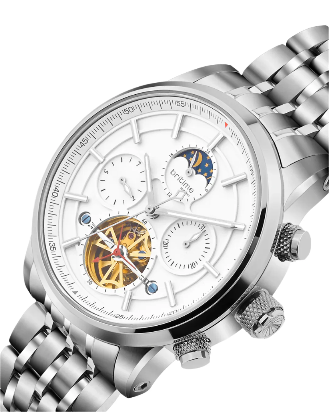 Britime Spencer Silver Dial Multifunction Automatic Men's Watch - 454-M10301 - Image 2
