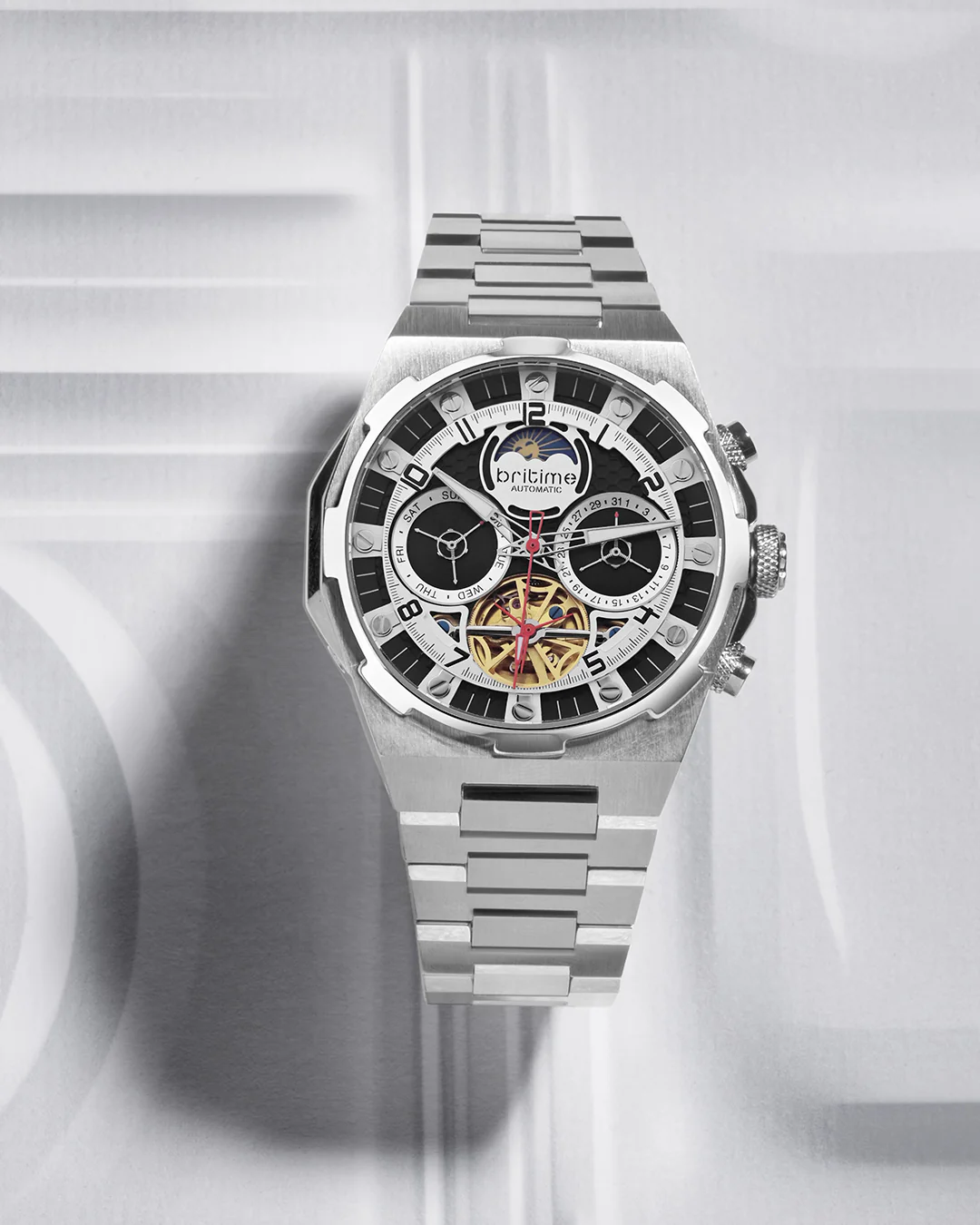 Britime Taurus Silver Dial Multifunction Analog Men's Watch - 489-M10401 - Image 4