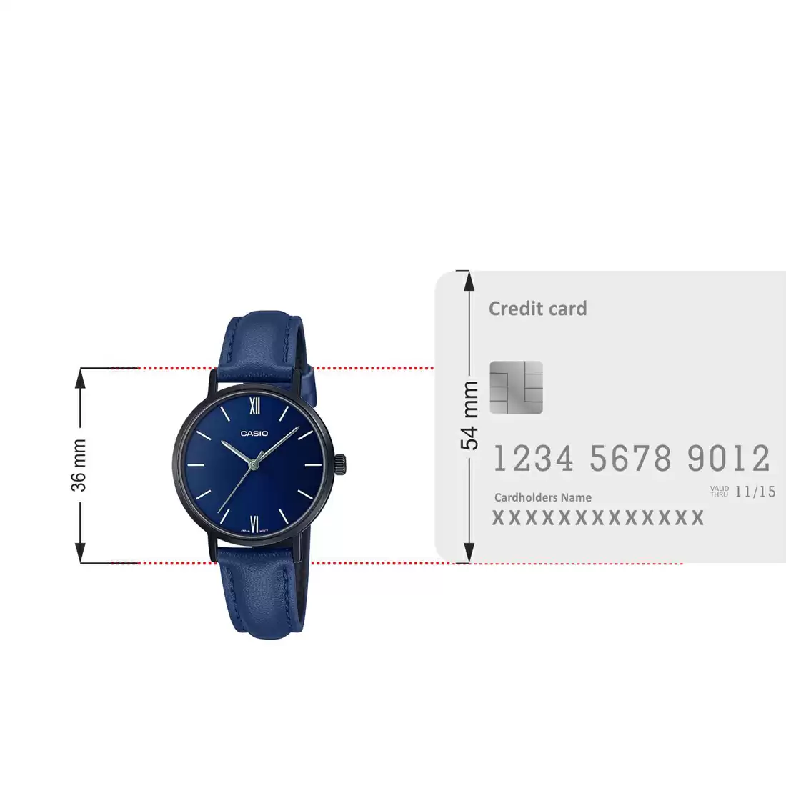 Casio ENTICER LADIES LTP-VT02BL-2AUDF - Blue Leather Analog Watch A2001 - Image 7