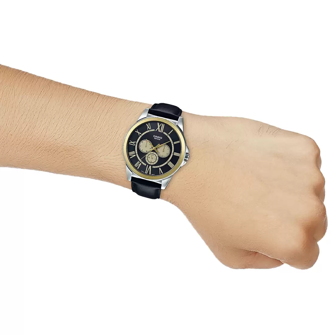 Casio ENTICER MEN MTP-E318L-1BVDF - A1526 Black Leather - Men's Watch - Image 6