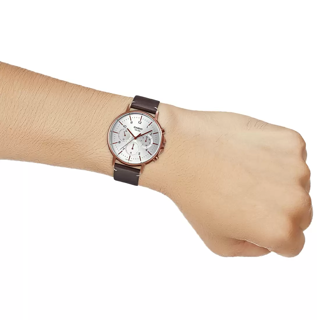 Casio ENTICER MEN MTP-E321RL-5AVDF Brown Leather Watch - A1850 - Image 5