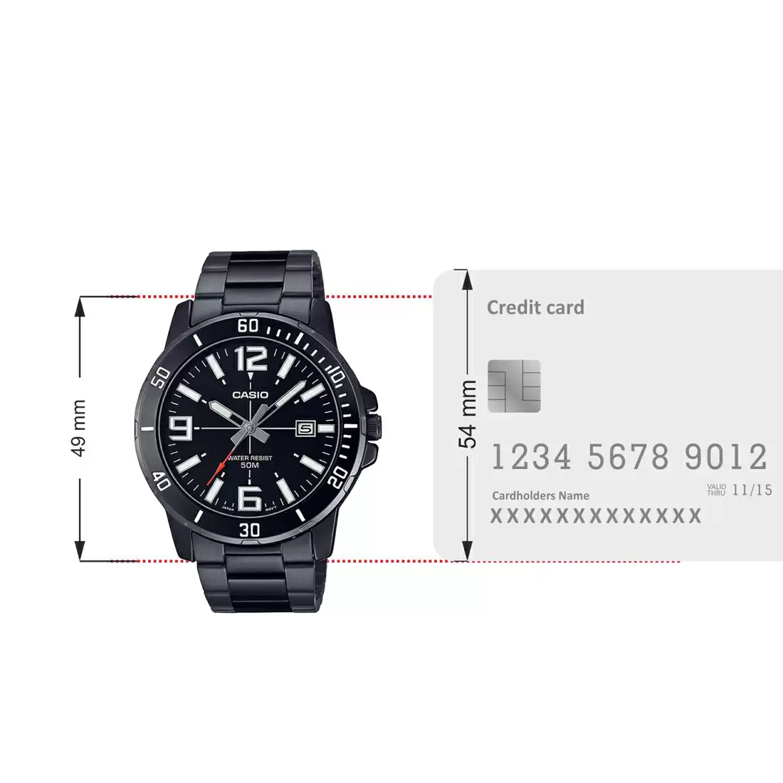 Casio ENTICER MEN MTP-VD01B-1BVUDF Black Analog Watch - A1979 - Image 2