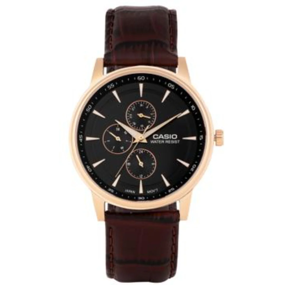 CASIO MTP-SN3KRL-1A Analog Black Dial With Leather Strap Men Watch A2460