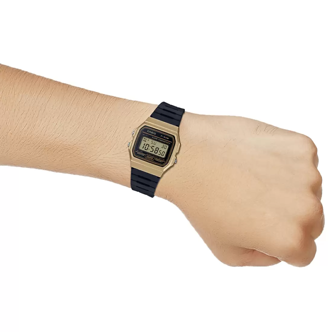 Casio D142 YOUTH F91WM-9ADF Gold Digital Unisex Watch - Image 6