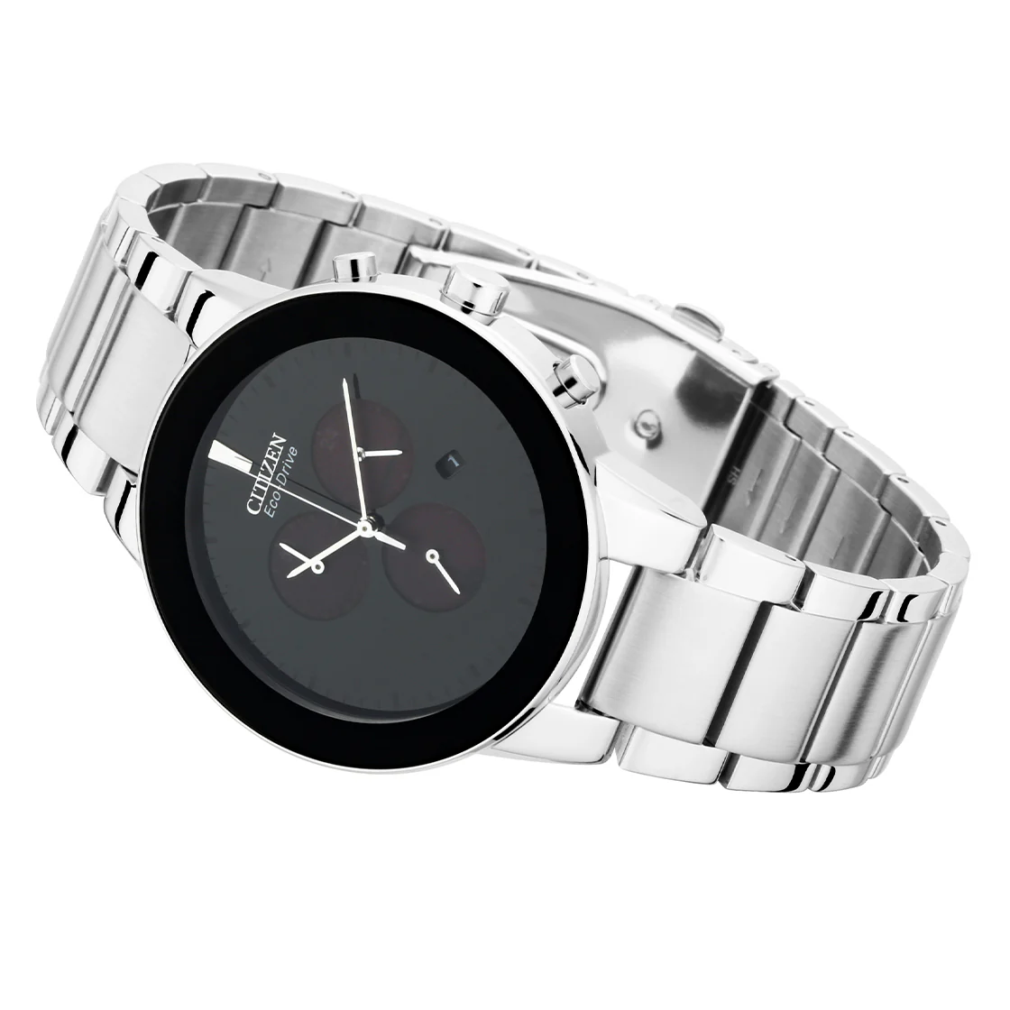Citizen Eco-Drive 43mm Black Dial St Steel Bracelet Men's Watch - AT2240-51E - Image 3