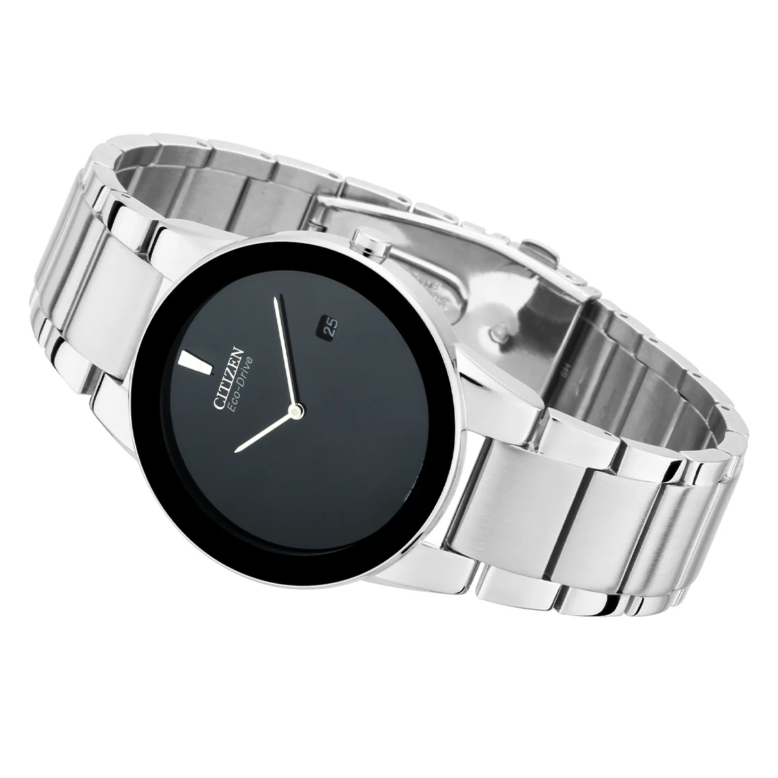 Citizen Eco-Drive Axiom Black Dial Stainless Steel Bracelet Men's Watch - AU1060-51E - Image 3