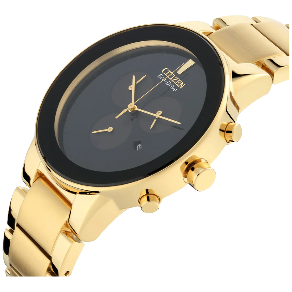 Citizen Eco-Drive Black Dial St Steel Bracelet Men's Watch - AT2242-55E - Image 3