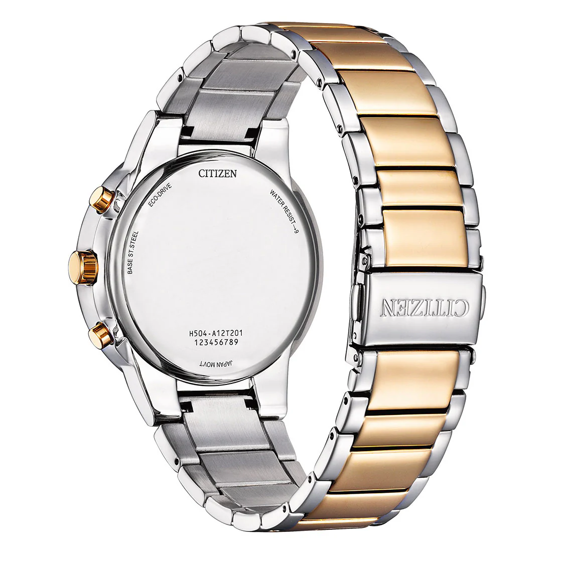 Citizen Eco-Drive Blue Dial Dual Tone Bracelet Men's Watch - AT2244-84L - Image 2