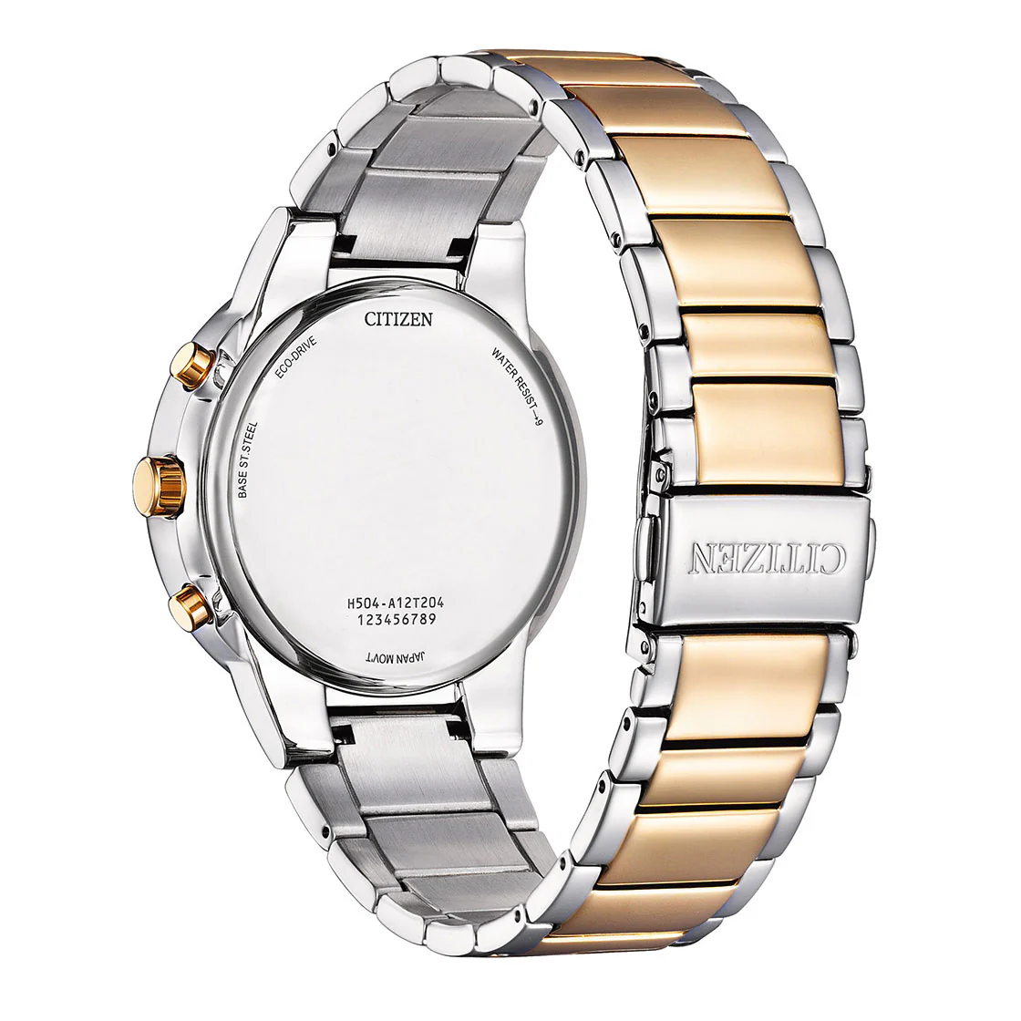 Citizen Eco-Drive White Dial Dual Tone Bracelet Men's Watch - AT2244-84A - Image 2