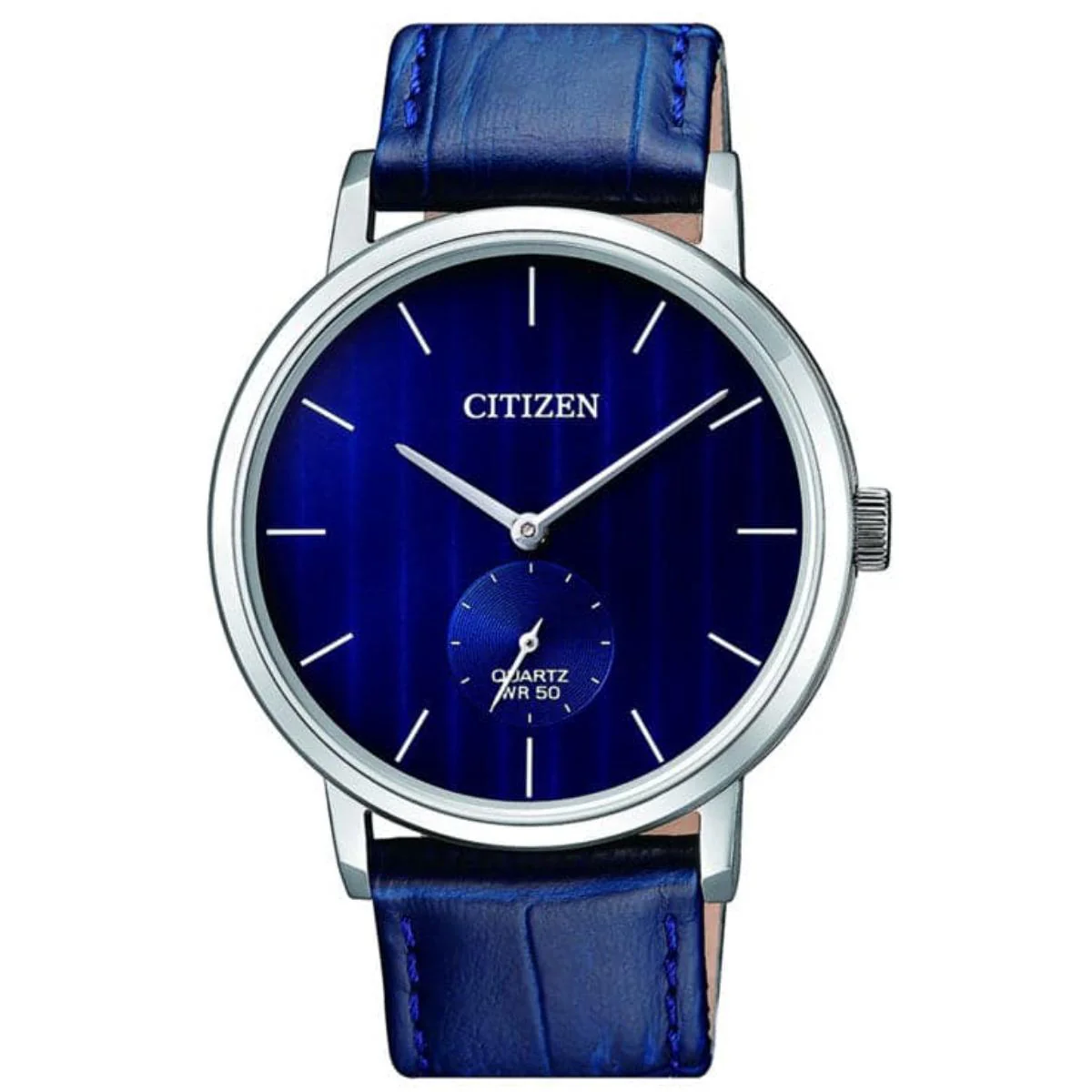Citizen Quartz Blue Dial Analog Leather Strap Men's Watch BE9170-05L